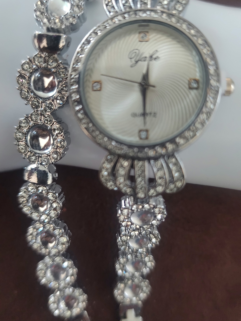 Silver Crystal Accent Women's Bracelet Watch